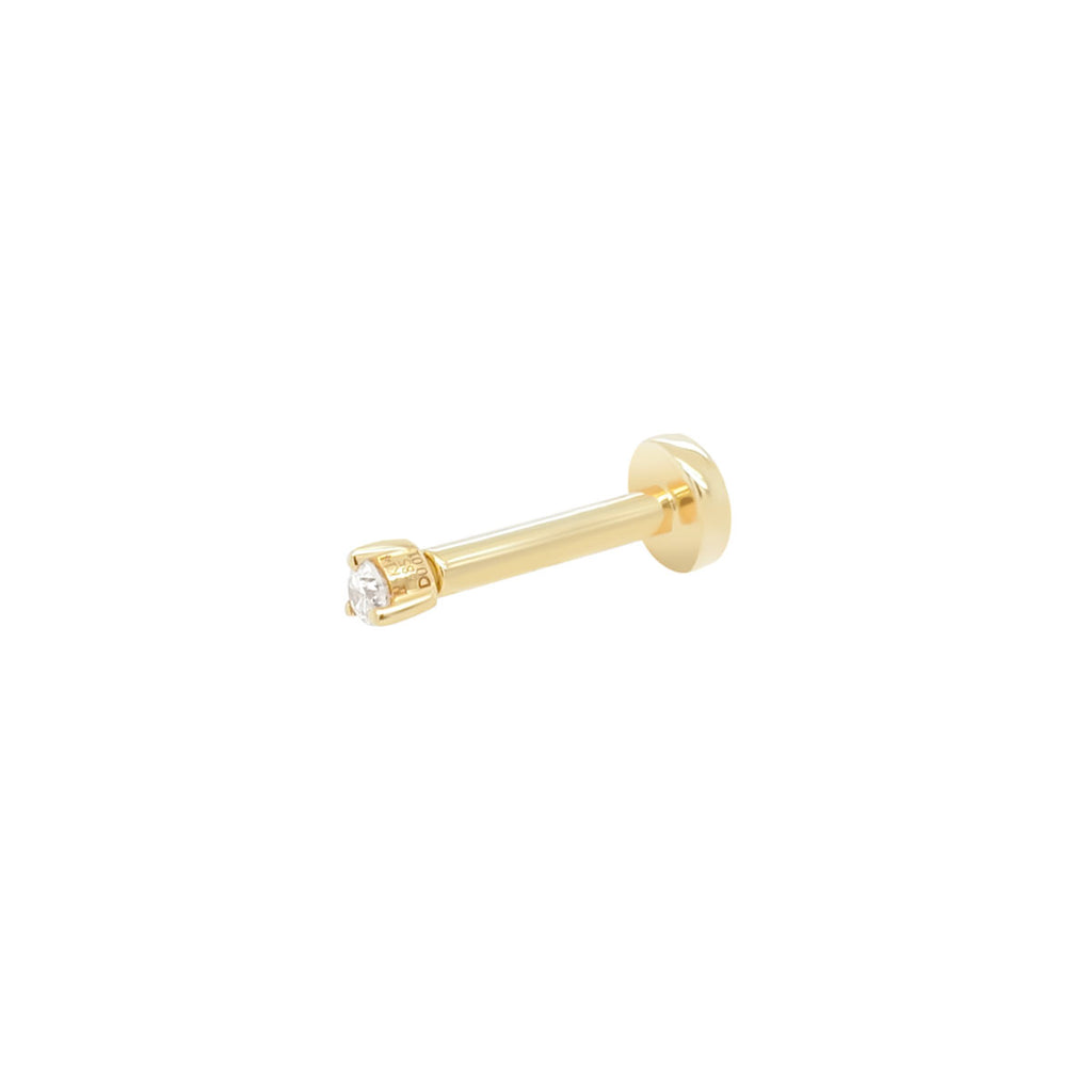 1.5mm Round Diamond Threaded Flat Back Earring | 0.40GMS .02CT | Single