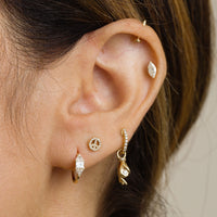 6mm Marquise Diamond Threaded Flat Back Earring | Single