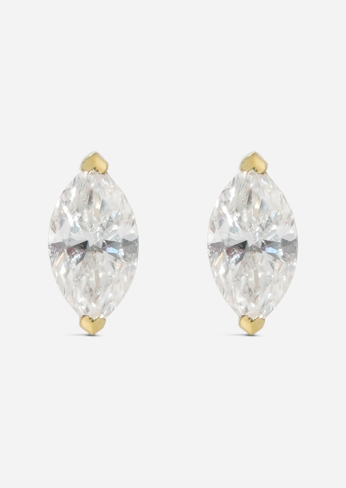 6mm Marquise Diamond Threaded Flat Back Earring | Single