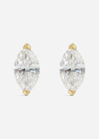 6mm Marquise Diamond Threaded Flat Back Earring | Single