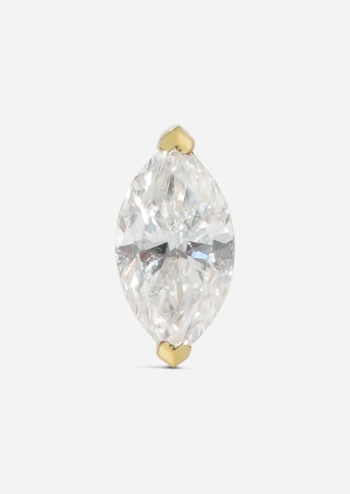 6mm Marquise Diamond Threaded Flat Back Earring | Single