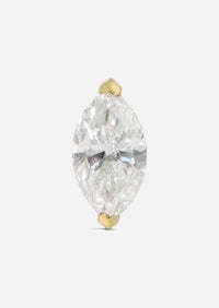 6mm Marquise Diamond Threaded Flat Back Earring | Single