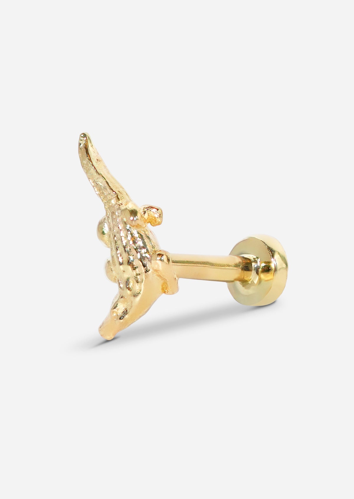 Alligator Threaded Flat Back Earring | Single