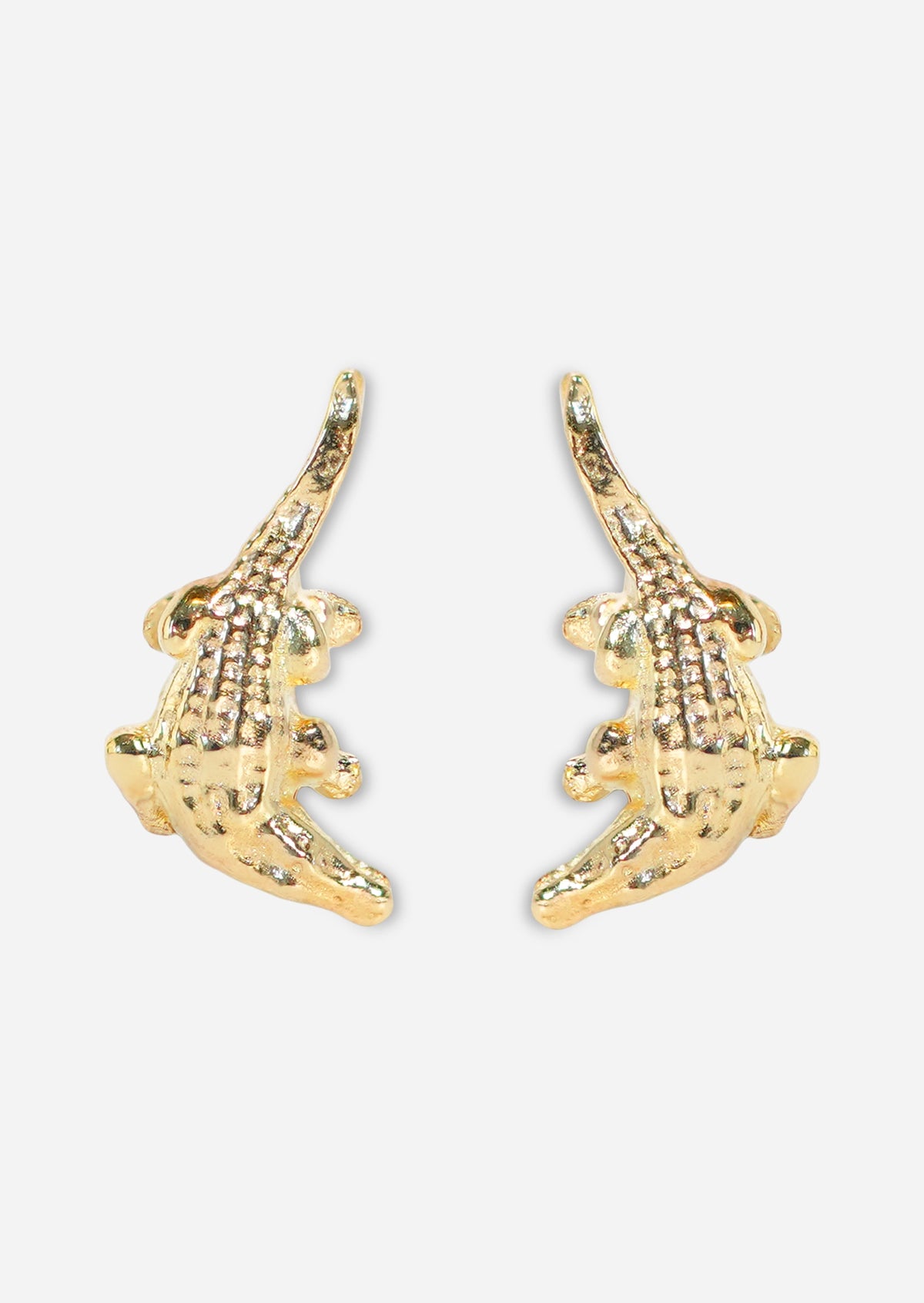 Alligator Threaded Flat Back Earring | Single