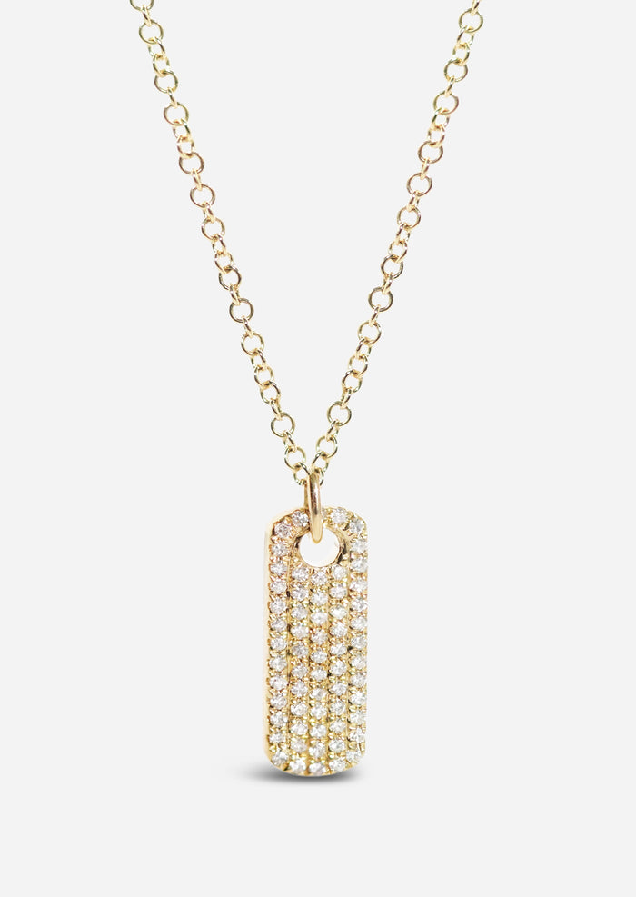 Diamond ID Tag Necklace