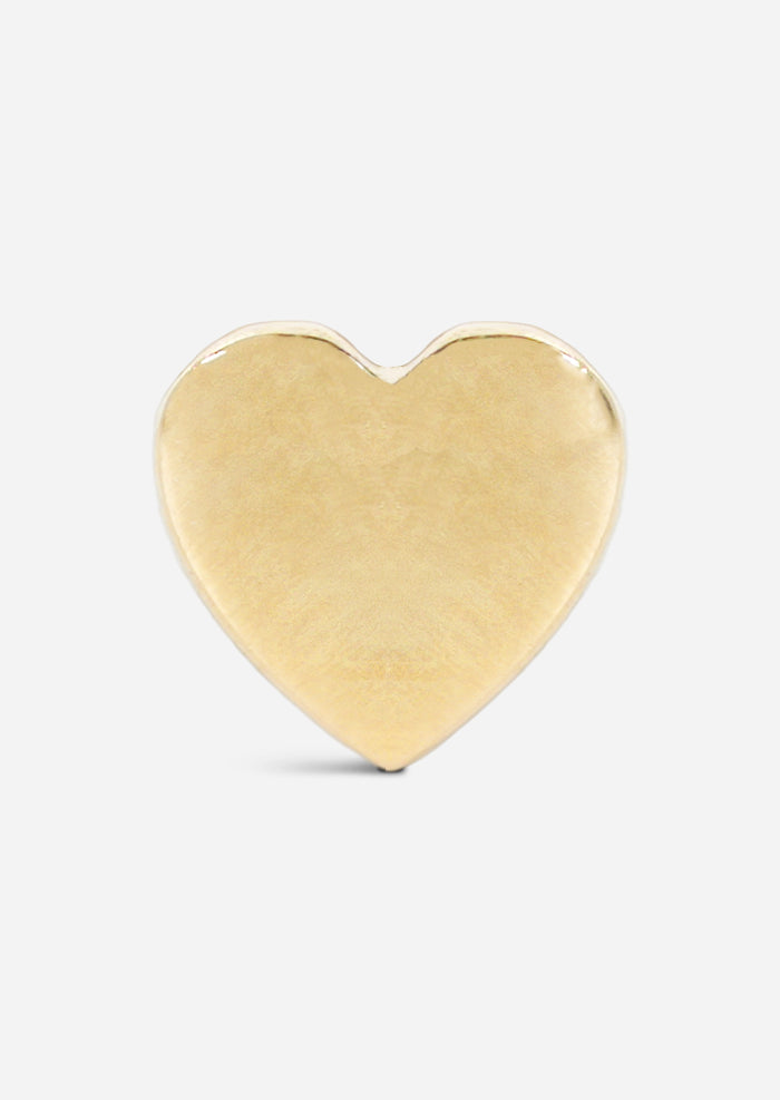 Mini Gold Heart Threaded Flat Back Earring | Single