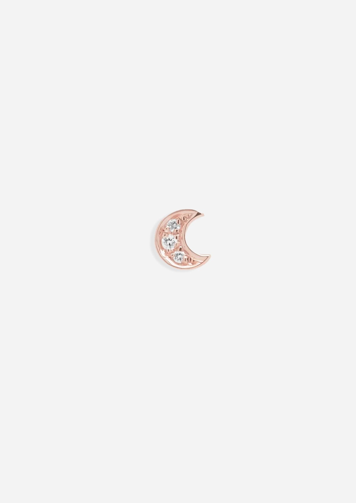 Mini Crescent Threaded Flat Back Earring | Single