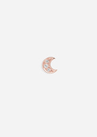 Mini Crescent Threaded Flat Back Earring | Single