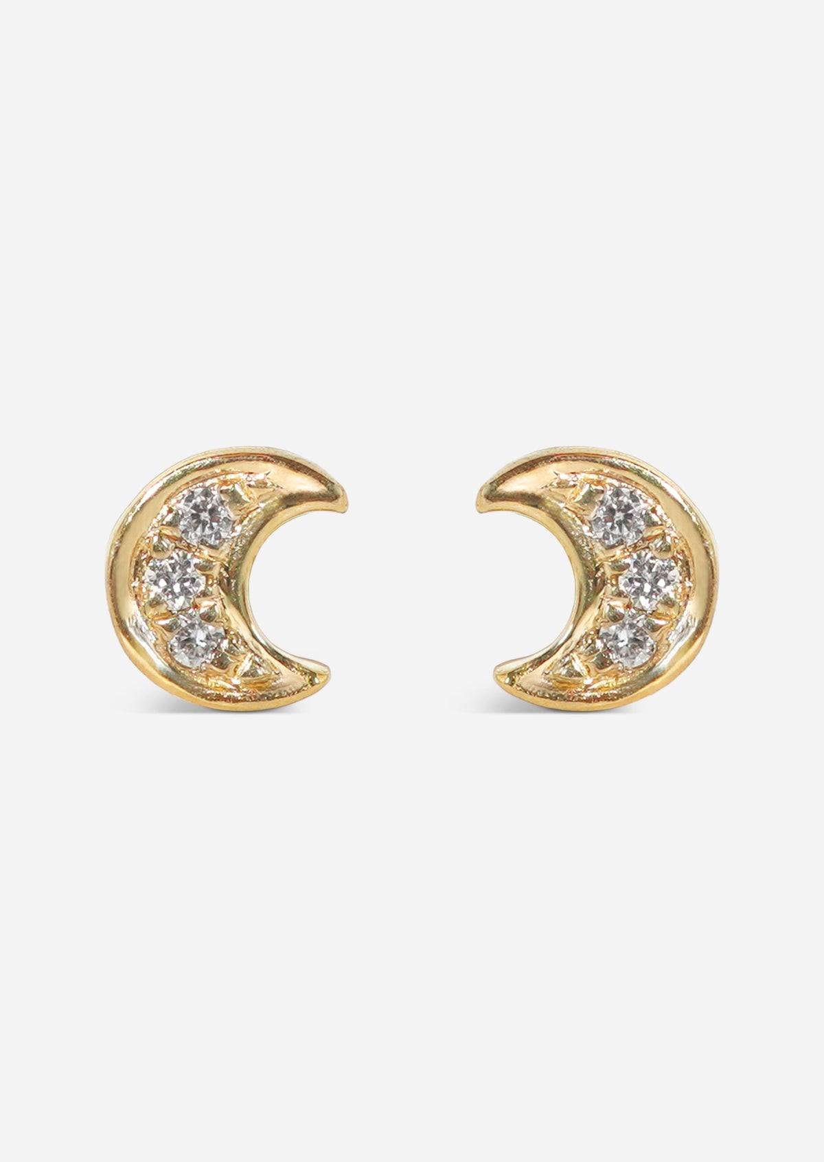 Mini Crescent Threaded Flat Back Earring | Single