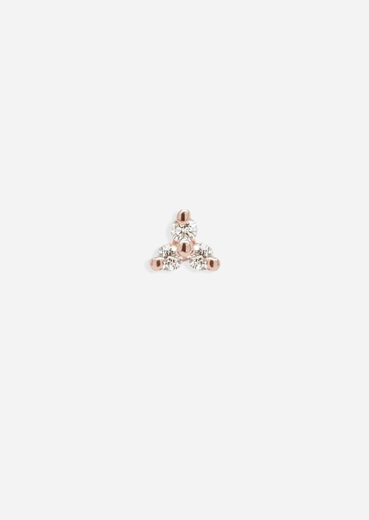 Mini Diamond Trio Threaded Flat Back Earring | Single