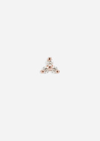 Mini Diamond Trio Threaded Flat Back Earring | Single