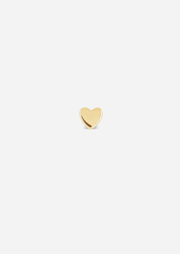 Mini Gold Heart Threaded Flat Back Earring | Single