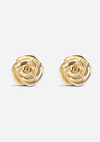 Gold Rose Threaded Flat Back Earring | Single