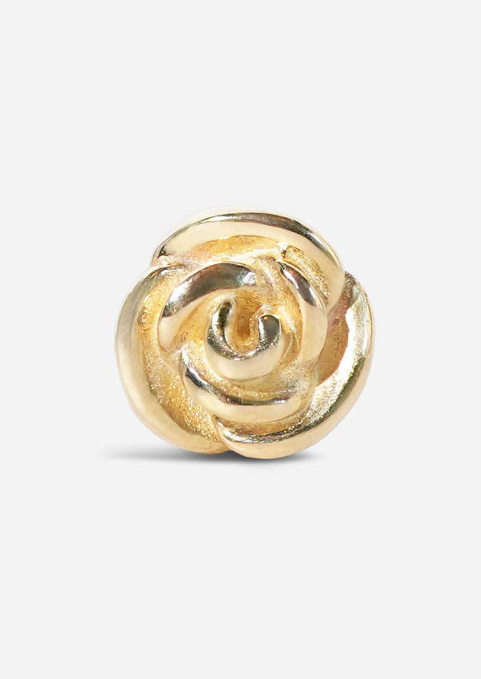 Gold Rose Threaded Flat Back Earring | Single