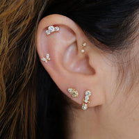 Butterfly Threaded Flat Back Earring | Single