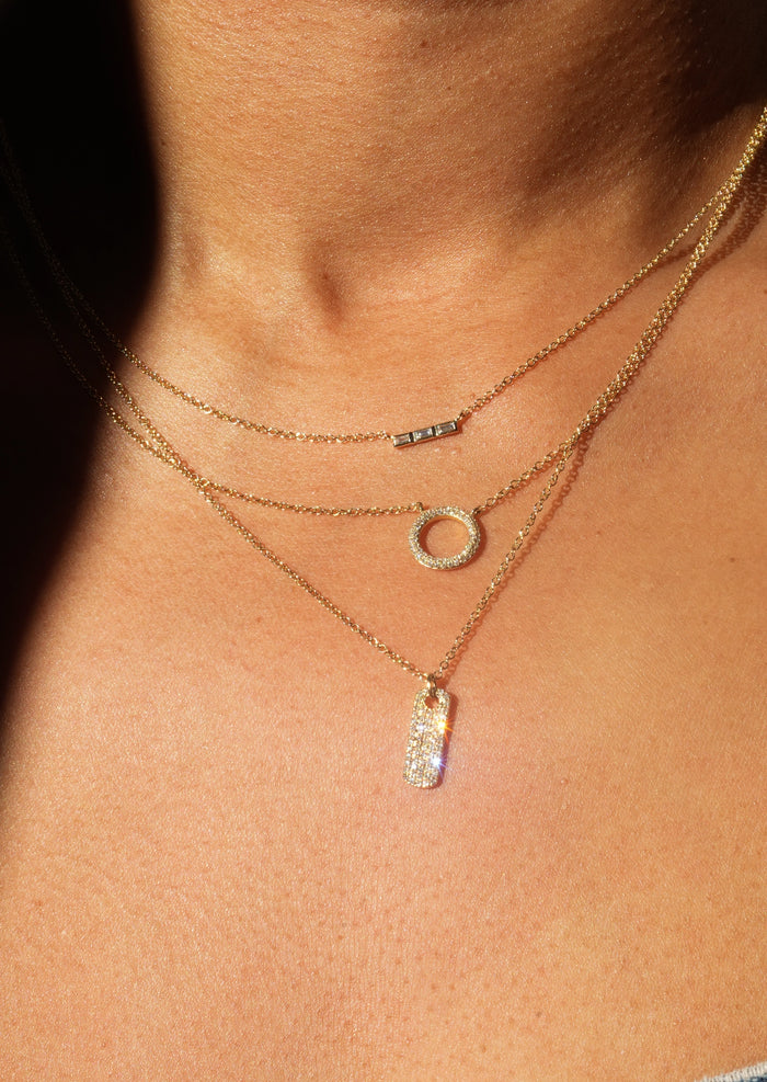 Diamond ID Tag Necklace