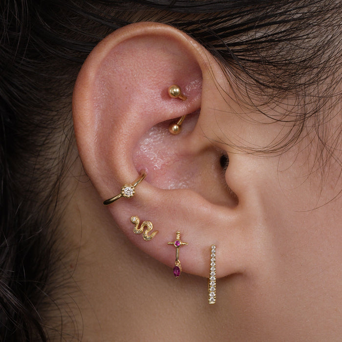 Sacrifice Sword Threaded Flat Back Earring | Single