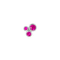 Organic Trio Threaded Flat Back Earring - Ruby | Single