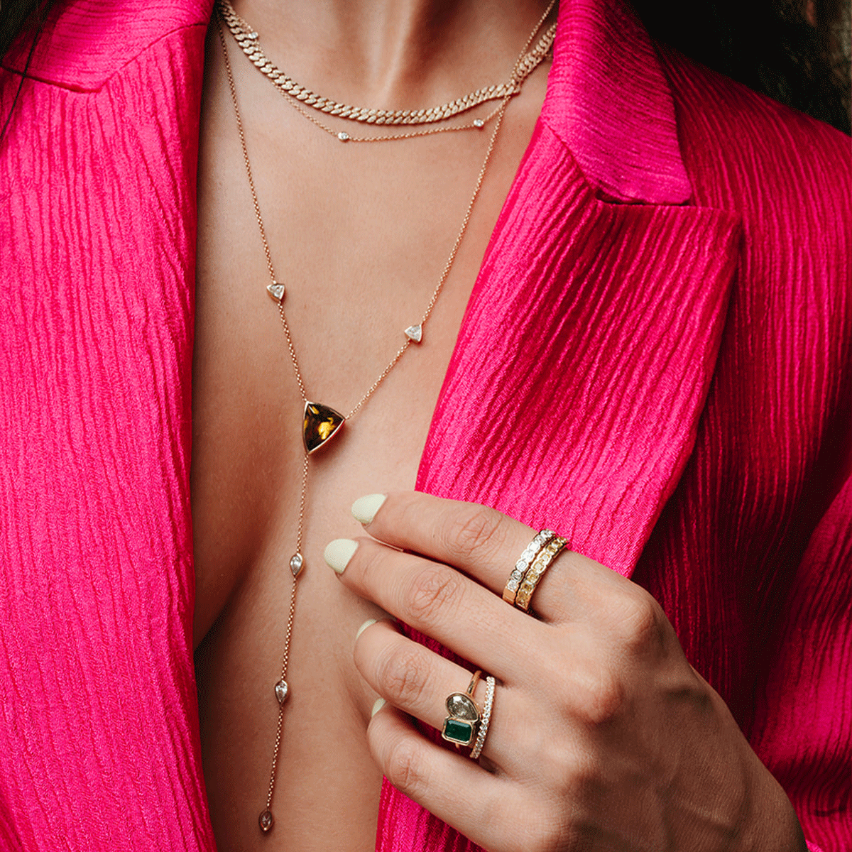 Sphene Lariat Necklace
