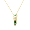 Stag Beetle Necklace | 4.50GMS 2.10CTW | Tourmaline + Emerald