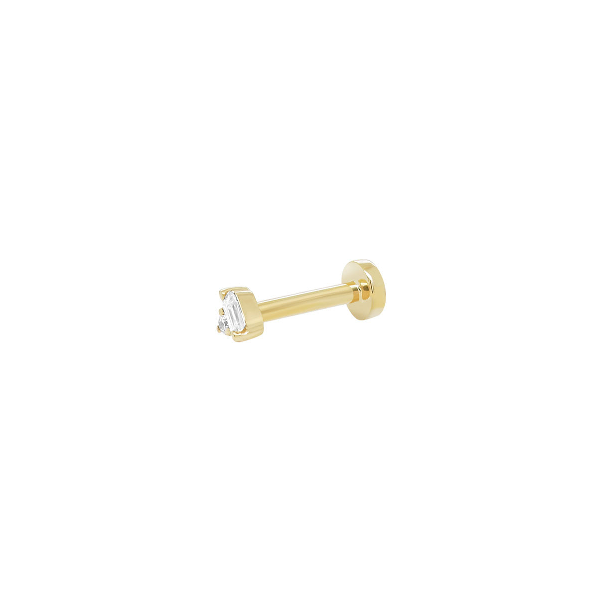 Trillion Duo Diamond Threaded Flat Back Earring | Single