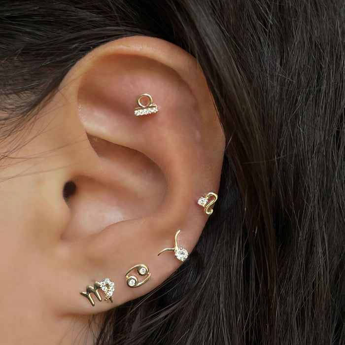 Cancer Threaded Flat Back Earring