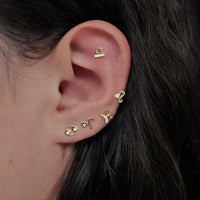 Pisces Threaded Flat Back Earring
