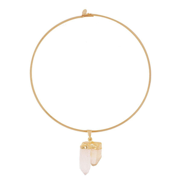 Double Point Quartz Choker