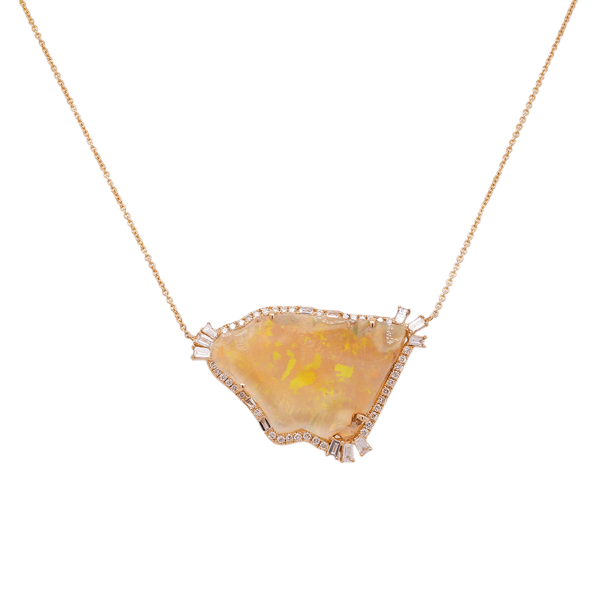 opal diamond necklace luijewelry ネックレス