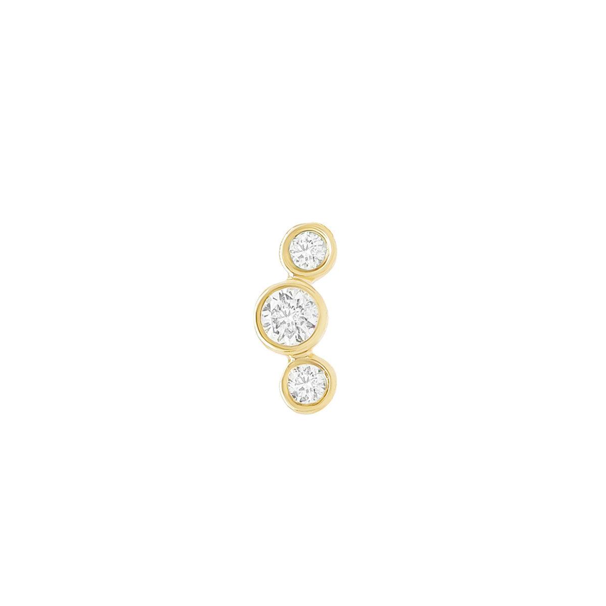 Opal & Diamond Flat Back Earring  Gold Helix, Tragus Stud – Two of Most