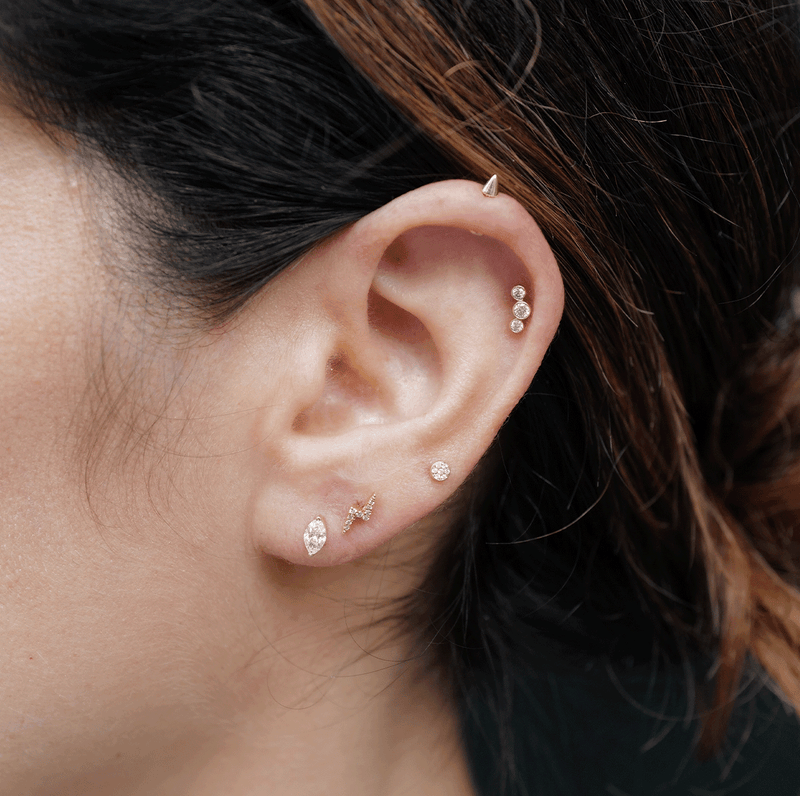 Flat back deals earrings for earlobes