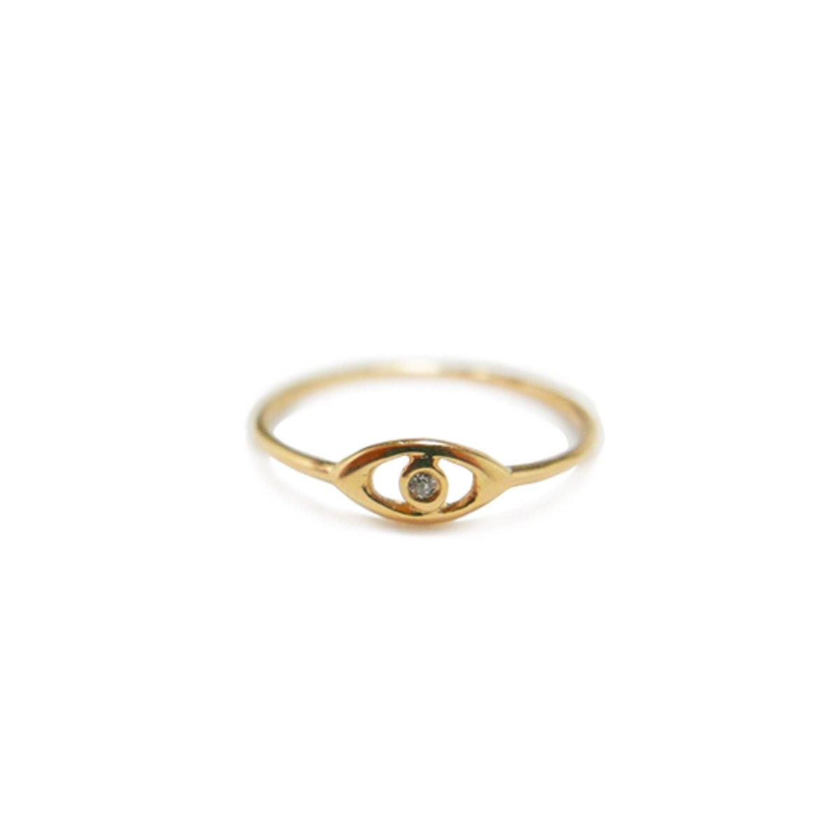 Mini Evil Eye Pinky Ring .5GMS .01CT Porter Lyons