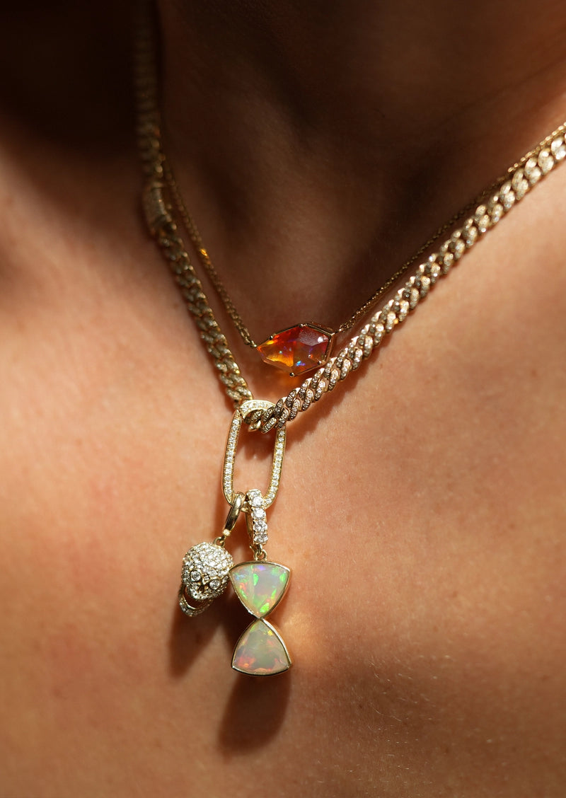 Diamond Oval Link Charm Connector