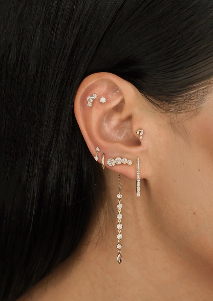 Small Gold Lock Hoop | Single