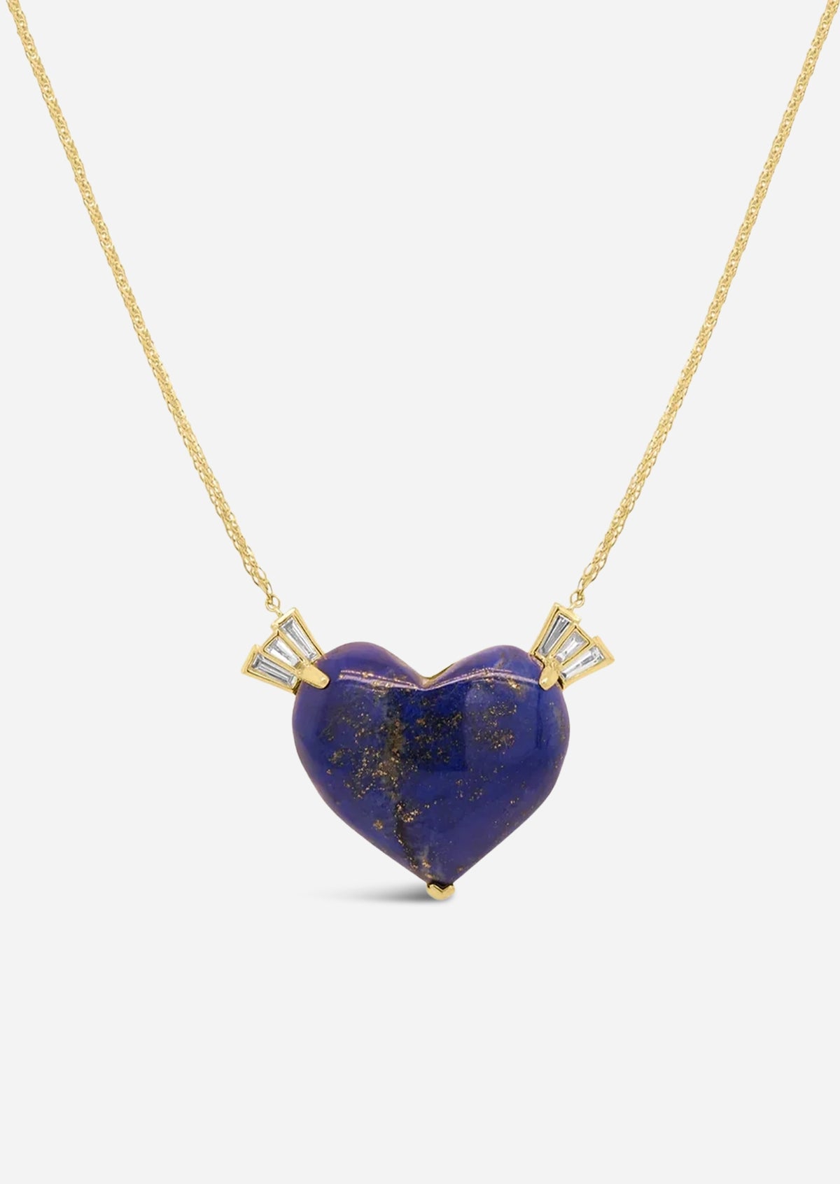 Winged Heart Necklace - Lapis