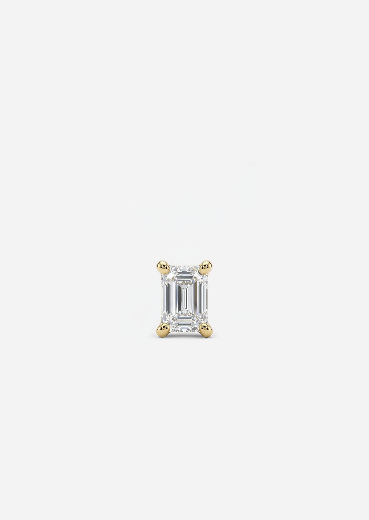 Mini Baguette Diamond Threaded Flat Back Earring