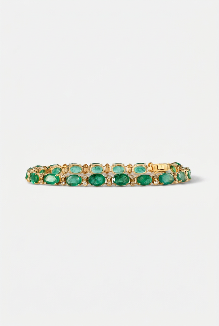 Oval Emerald Duo Bracelet