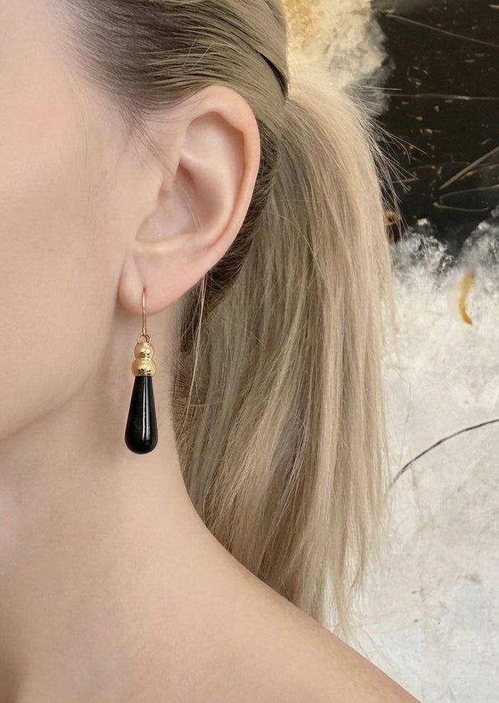 Black Onyx Drop Earrings