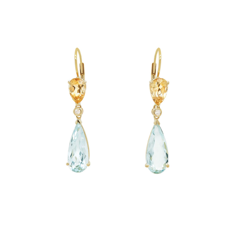 Penelope Earrings | Aquamarine + Topaz