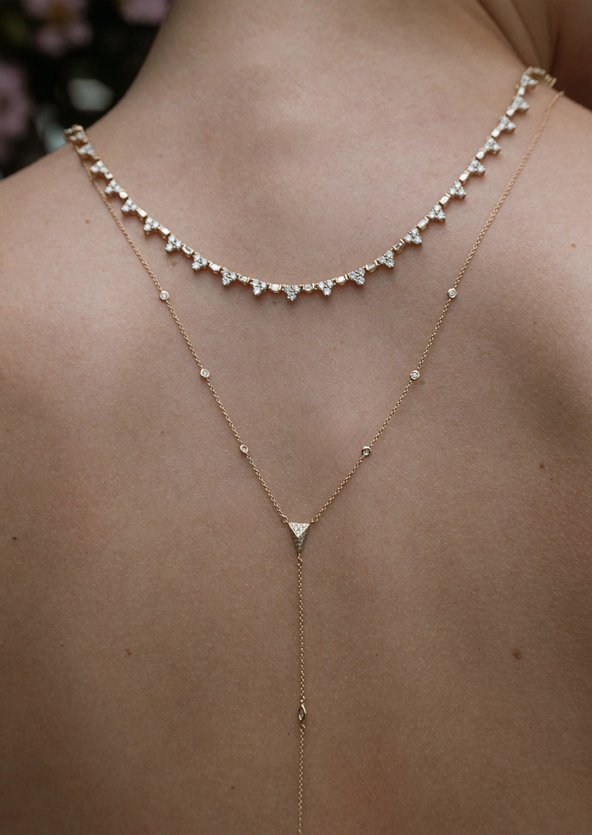 Pyramid Tennis Necklace