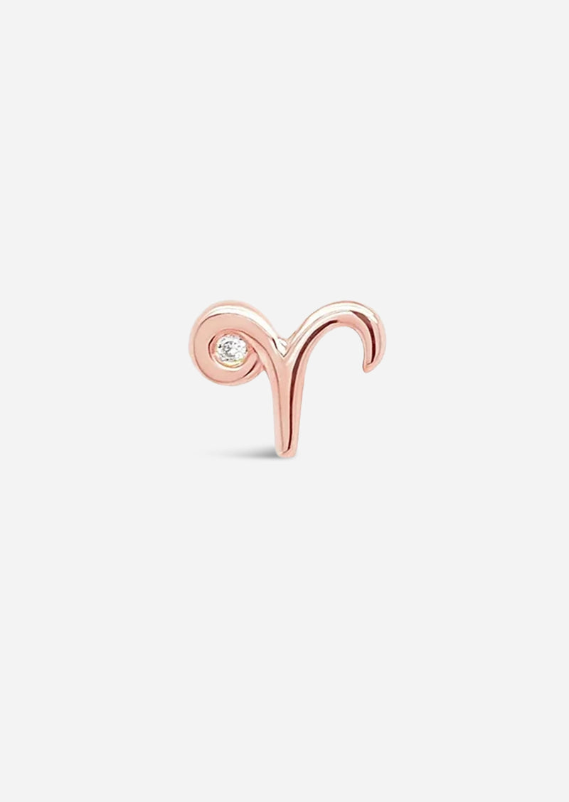 Aries Threaded Flat Back Earring