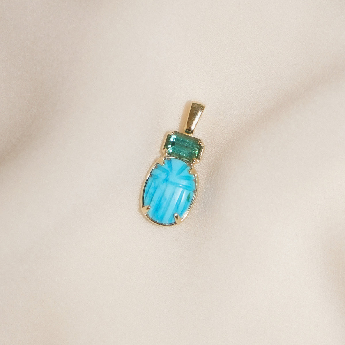 Scarab Tourmaline Charm V1