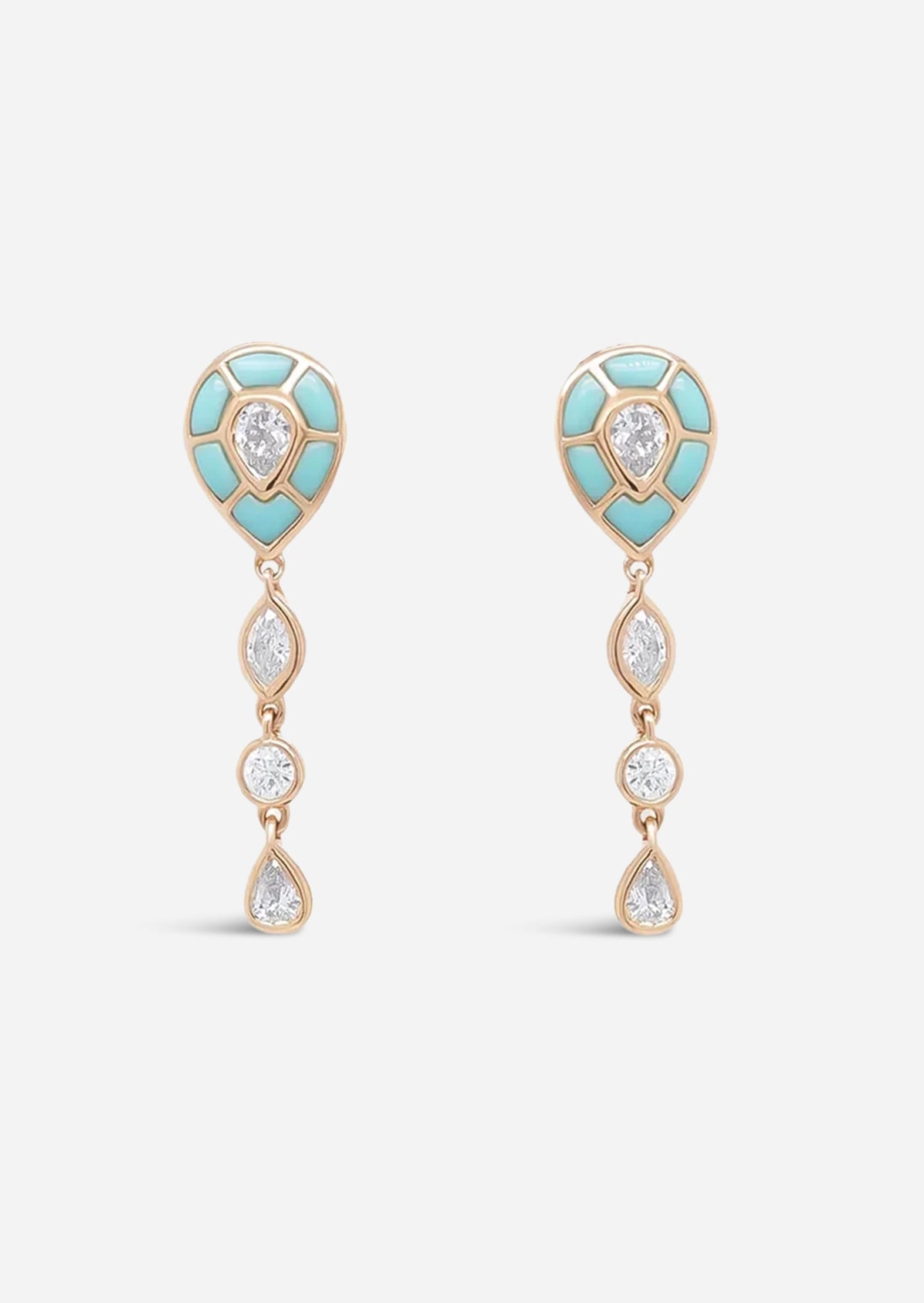 Ankh Inlay Earrings - Diamond