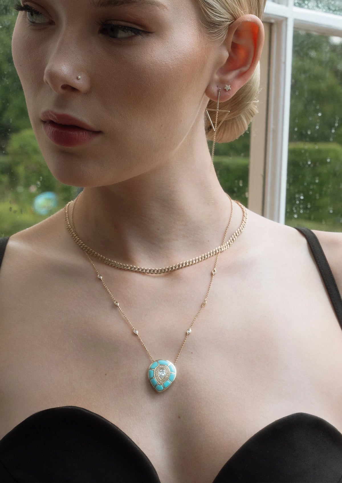 Ankh Inlay Necklace - Diamond