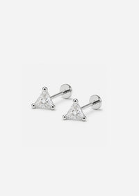 Triangle Threaded Flat Back Earring