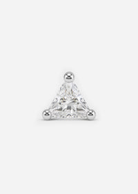 Triangle Threaded Flat Back Earring