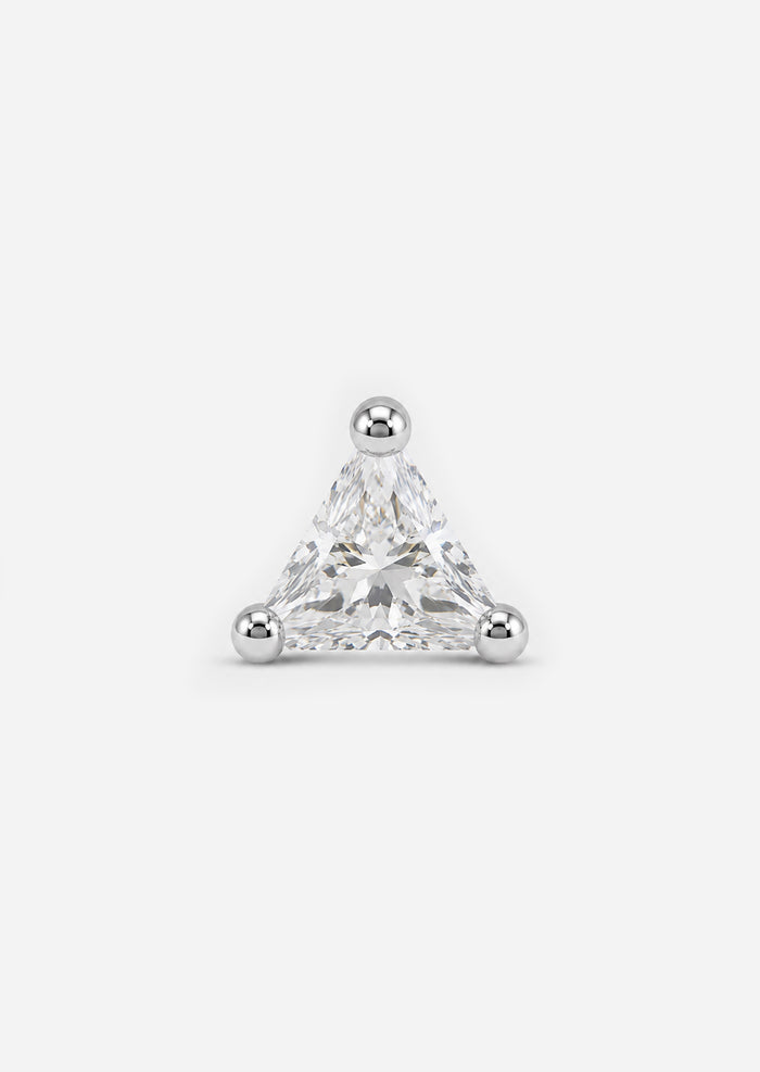 Triangle Threaded Flat Back Earring