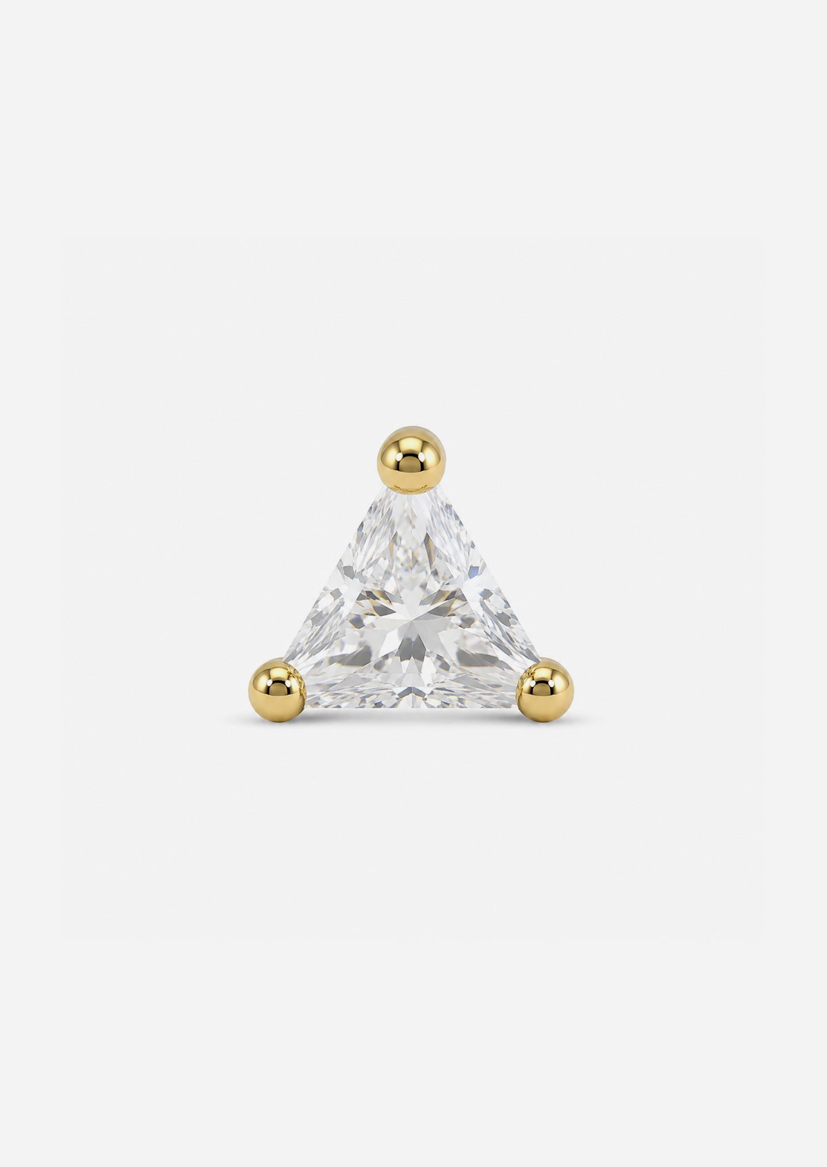 Triangle Threaded Flat Back Earring
