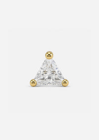 Triangle Threaded Flat Back Earring