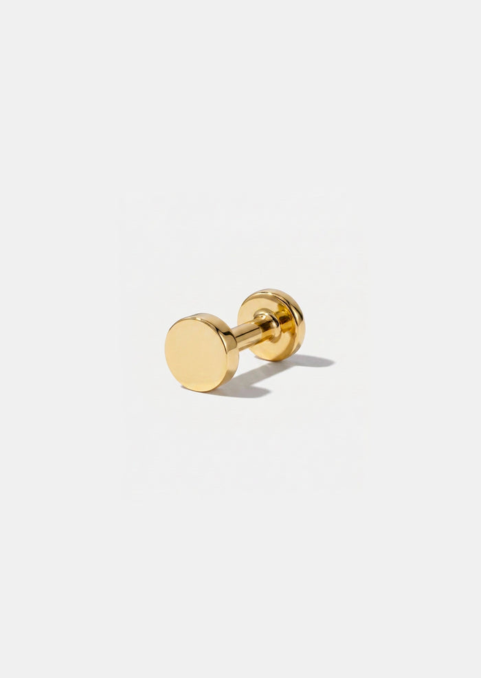 3mm Gold Dome Threaded Flat Back Earring